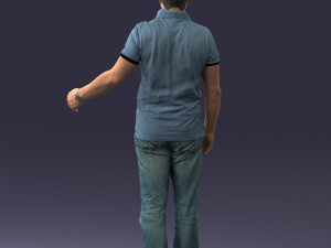 man in jeans with a bald head 0366 3d print ready 3D Print Model