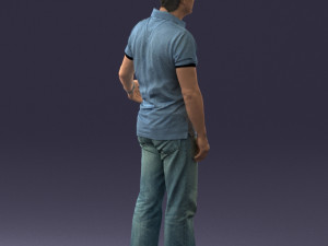 man in jeans with a bald head 0366 3d print ready 3D Print Model