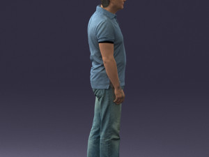 man in jeans with a bald head 0366 3d print ready 3D Print Model