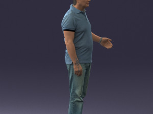 man in jeans with a bald head 0366 3d print ready 3D Print Model