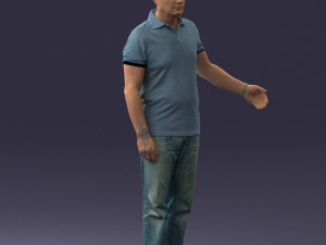 man in jeans with a bald head 0366 3d print ready 3D Print Model