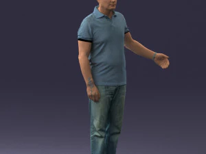 man in jeans with a bald head 0366 3d print ready 3D Print Model