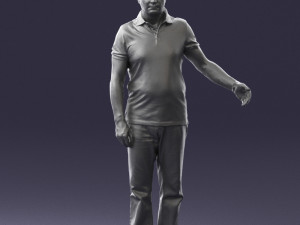 man in jeans with a bald head 0366 3d print ready 3D Print Model
