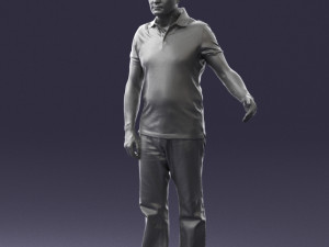 man in jeans with a bald head 0366 3d print ready 3D Print Model
