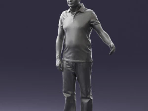 man in jeans with a bald head 0366 3d print ready 3D Print Model
