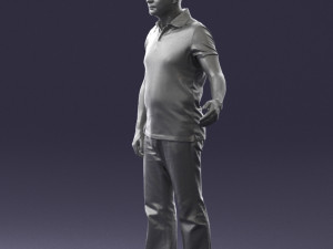 man in jeans with a bald head 0366 3d print ready 3D Print Model