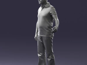 man in jeans with a bald head 0366 3d print ready 3D Print Model