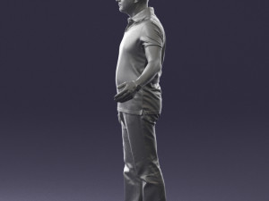 man in jeans with a bald head 0366 3d print ready 3D Print Model