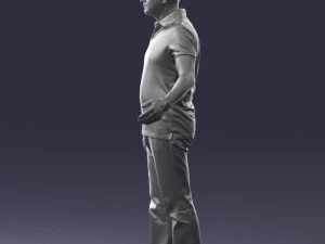man in jeans with a bald head 0366 3d print ready 3D Print Model