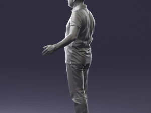 man in jeans with a bald head 0366 3d print ready 3D Print Model