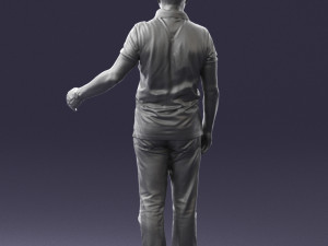man in jeans with a bald head 0366 3d print ready 3D Print Model