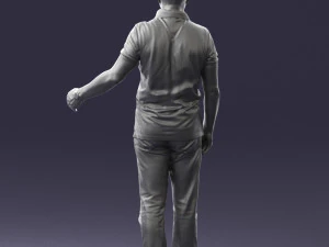 man in jeans with a bald head 0366 3d print ready 3D Print Model