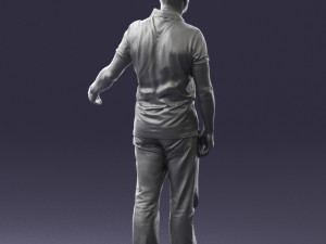man in jeans with a bald head 0366 3d print ready 3D Print Model