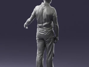 man in jeans with a bald head 0366 3d print ready 3D Print Model