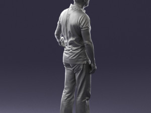 man in jeans with a bald head 0366 3d print ready 3D Print Model