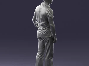 man in jeans with a bald head 0366 3d print ready 3D Print Model