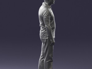 man in jeans with a bald head 0366 3d print ready 3D Print Model