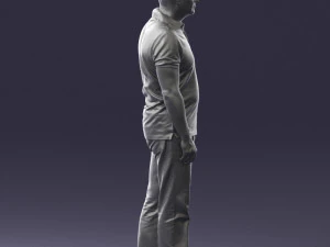 man in jeans with a bald head 0366 3d print ready 3D Print Model