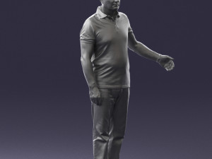 man in jeans with a bald head 0366 3d print ready 3D Print Model