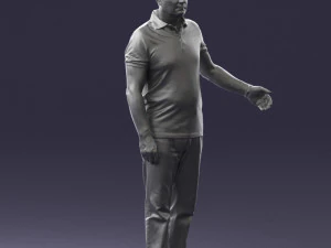 man in jeans with a bald head 0366 3d print ready 3D Print Model