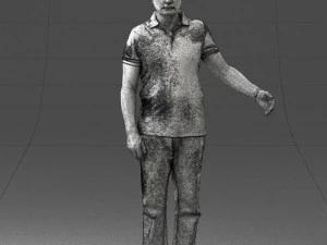 man in jeans with a bald head 0366 3d print ready 3D Print Model