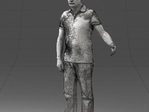 man in jeans with a bald head 0366 3d print ready 3D Print Model