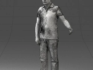 man in jeans with a bald head 0366 3d print ready 3D Print Model