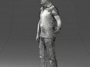 man in jeans with a bald head 0366 3d print ready 3D Print Model