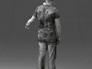 man in jeans with a bald head 0366 3d print ready 3D Print Model