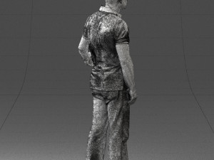 man in jeans with a bald head 0366 3d print ready 3D Print Model