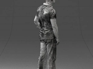 man in jeans with a bald head 0366 3d print ready 3D Print Model