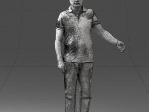 man in jeans with a bald head 0366 3d print ready 3D Print Model