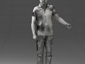 man in jeans with a bald head 0366 3d print ready 3D Print Model