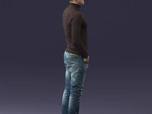 man in brown acket 0363 3D Model
