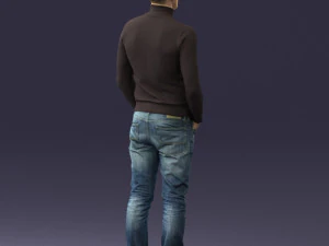 man in brown acket 0363 3D Model