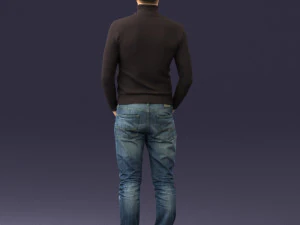 man in brown acket 0363 3D Model