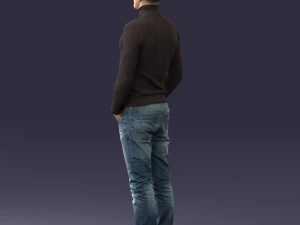 man in brown acket 0363 3D Model