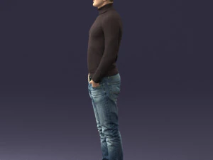 man in brown acket 0363 3D Model
