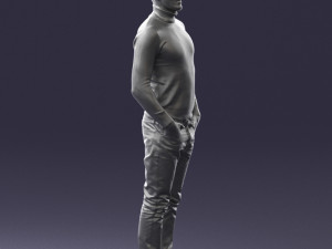 man in brown acket 0363 3D Model
