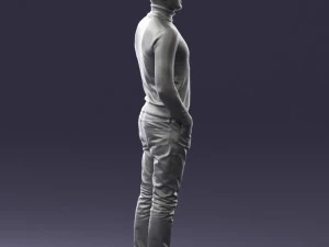 man in brown acket 0363 3D Model