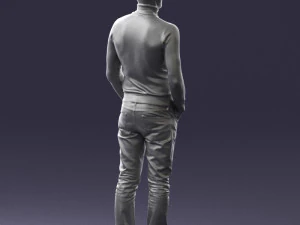 man in brown acket 0363 3D Model