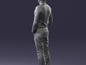 man in brown acket 0363 3D Model