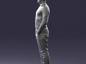 man in brown acket 0363 3D Model