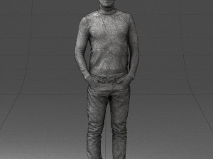 man in brown acket 0363 3D Model