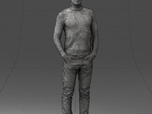 man in brown acket 0363 3D Model