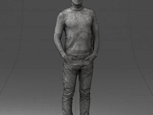 man in brown acket 0363 3D Model