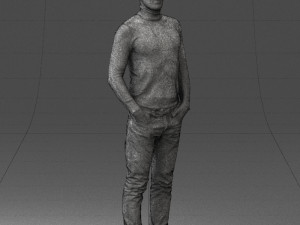 man in brown acket 0363 3D Model