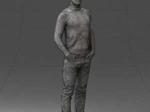 man in brown acket 0363 3D Model