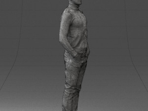 man in brown acket 0363 3D Model