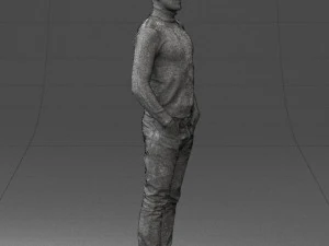 man in brown acket 0363 3D Model